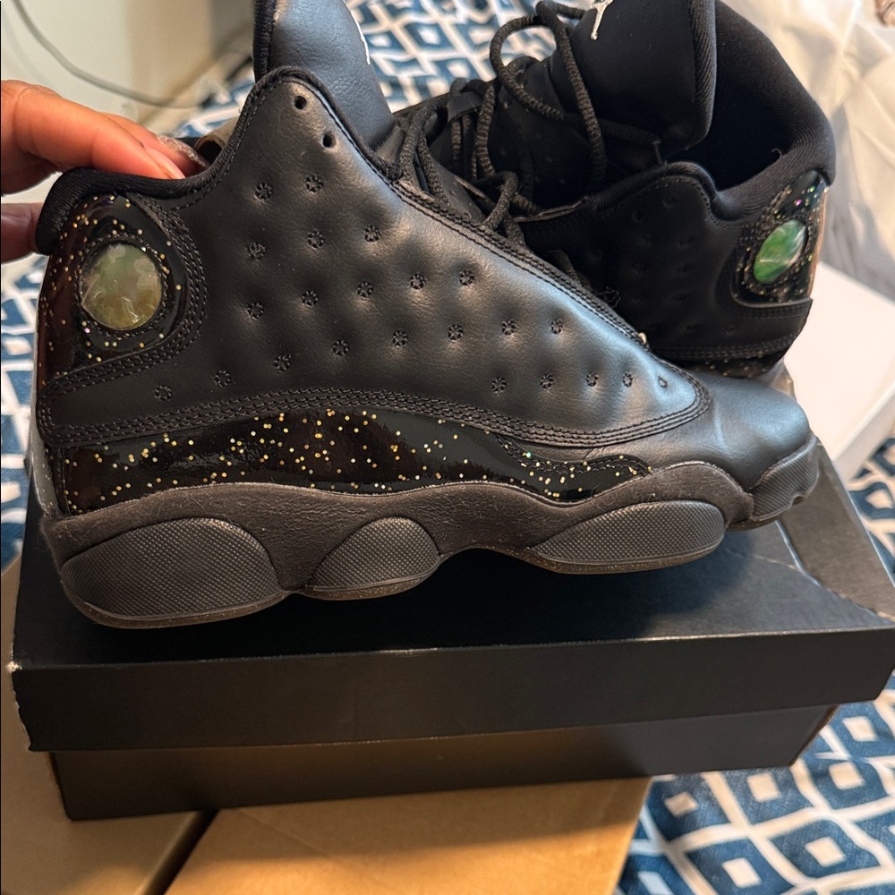 Jordan Kids Sneakers - Black with Gold Accents - Picture 2 of 5